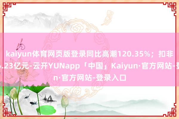 kaiyun体育网页版登录同比高潮120.35%；扣非净利润6.23亿元-云开YUNapp「中国」Kaiyun·官方网站-登录入口