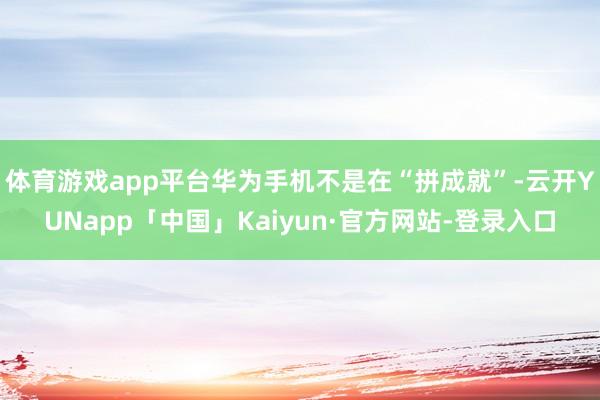 体育游戏app平台华为手机不是在“拼成就”-云开YUNapp「中国」Kaiyun·官方网站-登录入口