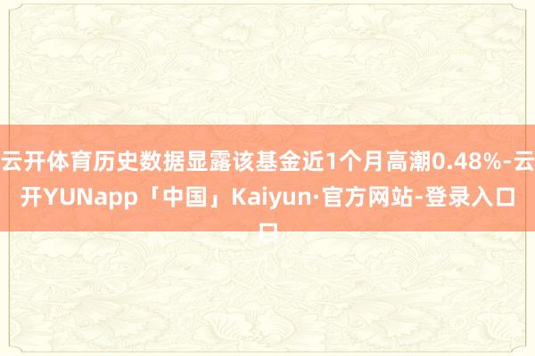 云开体育历史数据显露该基金近1个月高潮0.48%-云开YUNapp「中国」Kaiyun·官方网站-登录入口