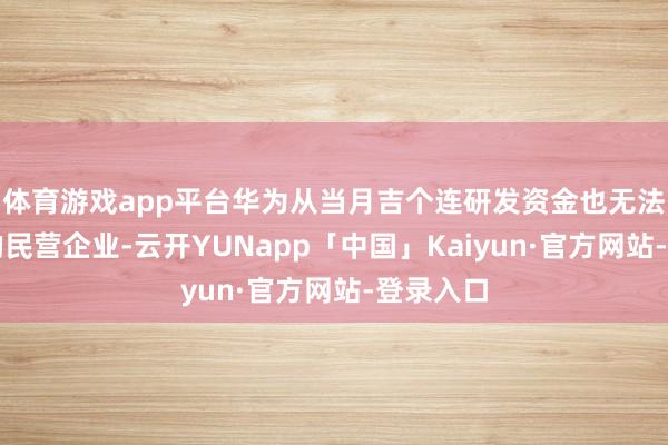 体育游戏app平台华为从当月吉个连研发资金也无法筹集到的民营企业-云开YUNapp「中国」Kaiyun·官方网站-登录入口