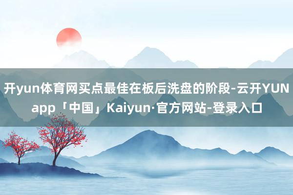 开yun体育网买点最佳在板后洗盘的阶段-云开YUNapp「中国」Kaiyun·官方网站-登录入口