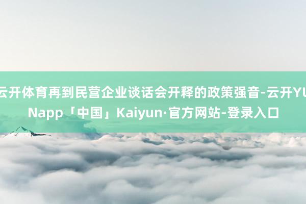 云开体育再到民营企业谈话会开释的政策强音-云开YUNapp「中国」Kaiyun·官方网站-登录入口