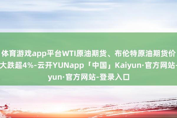体育游戏app平台WTI原油期货、布伦特原油期货价钱均一度大跌超4%-云开YUNapp「中国」Kaiyun·官方网站-登录入口